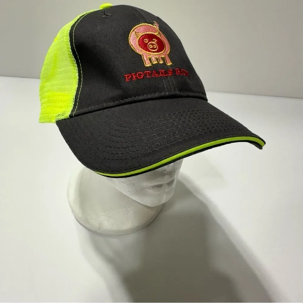 Pigtails Run Trucker Hat Neon Yellow Mesh